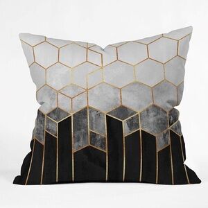 Society6 Charcoal Hexagons Indoor Throw Pillow | 20 x 20